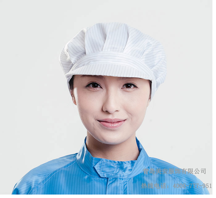 白色无耳网防静电小工帽